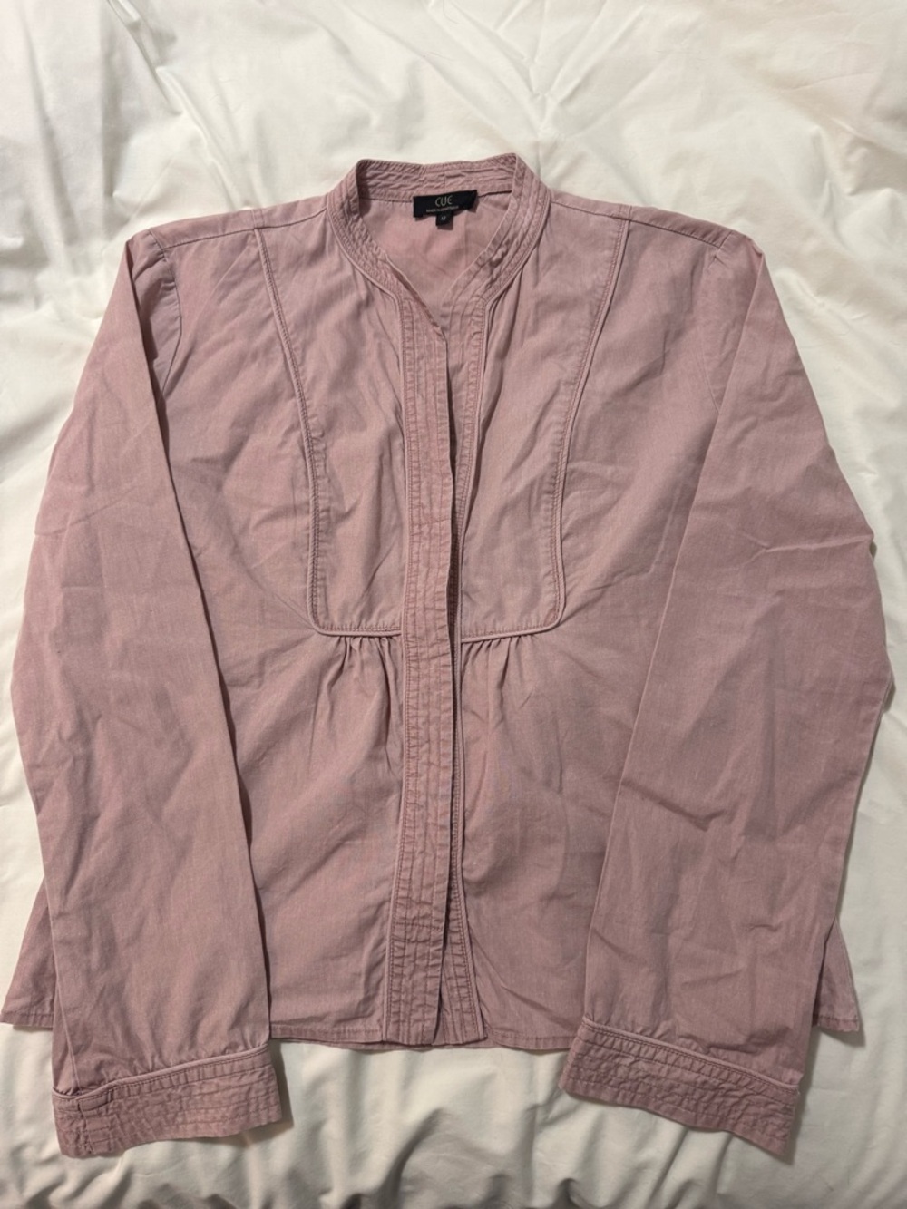 CUE Soft Mauve Button-Front Shirt Jacket